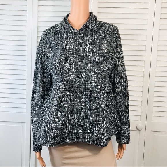 3/$25 A.N.A. Geometric Pattern Button Down Shirt Size 14 - Picture 1 of 9